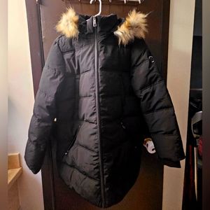 New Black Nautica Puffer/Parka w Faux Fur Trim